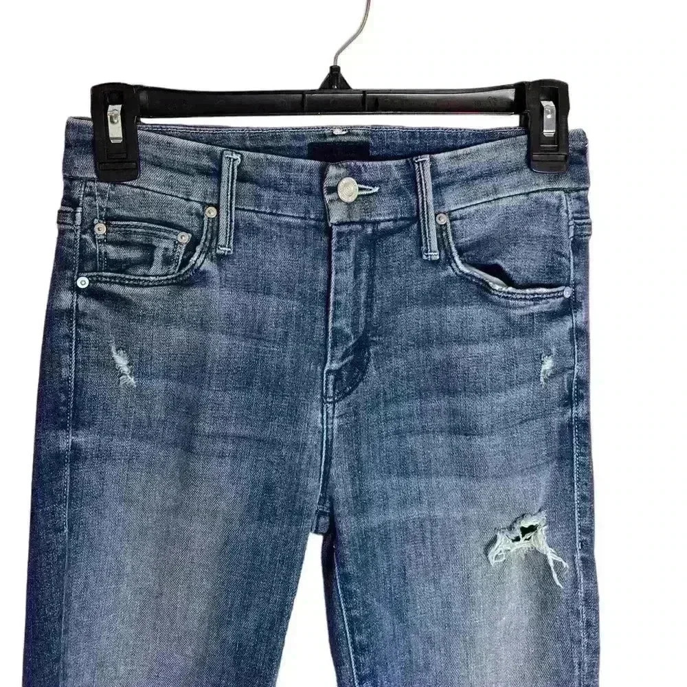MOTHER Distressed Jeans The Looker Crop Gypsy Size 24 - Picture 3 of 12